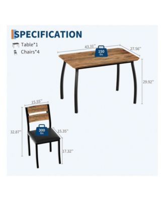 Kitchen Table Dining Table Set For 4 5 Piece Metal Frame Kitchen Table And Chair Set for Dining Room