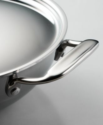 Utsava Tri-Ply Clad Stainless Steel 2.7-Quart Covered Kadai