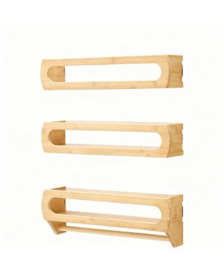 Solid Bamboo Wall Shelves