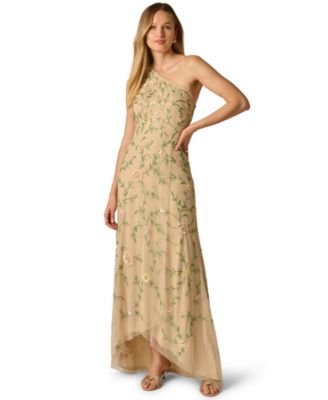 Women's One-Shoulder Beaded Gown