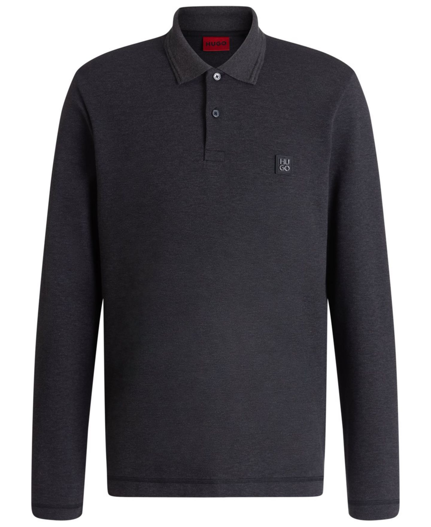 Мужское поло Hugo Boss Dinote Long-Sleeve Polo Shirt, цвет: Серый — фото 1