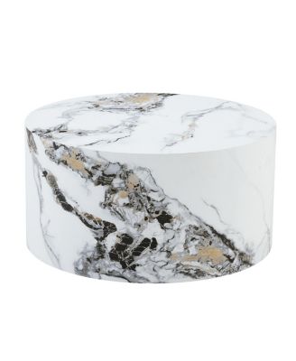 Simple Marble Texture Round MDF Coffee Table (23.6" x 11.8)