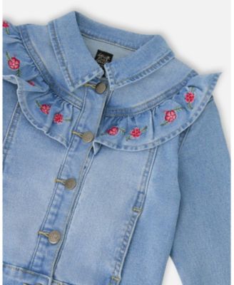 Girls Denim Jacket with Embroidery