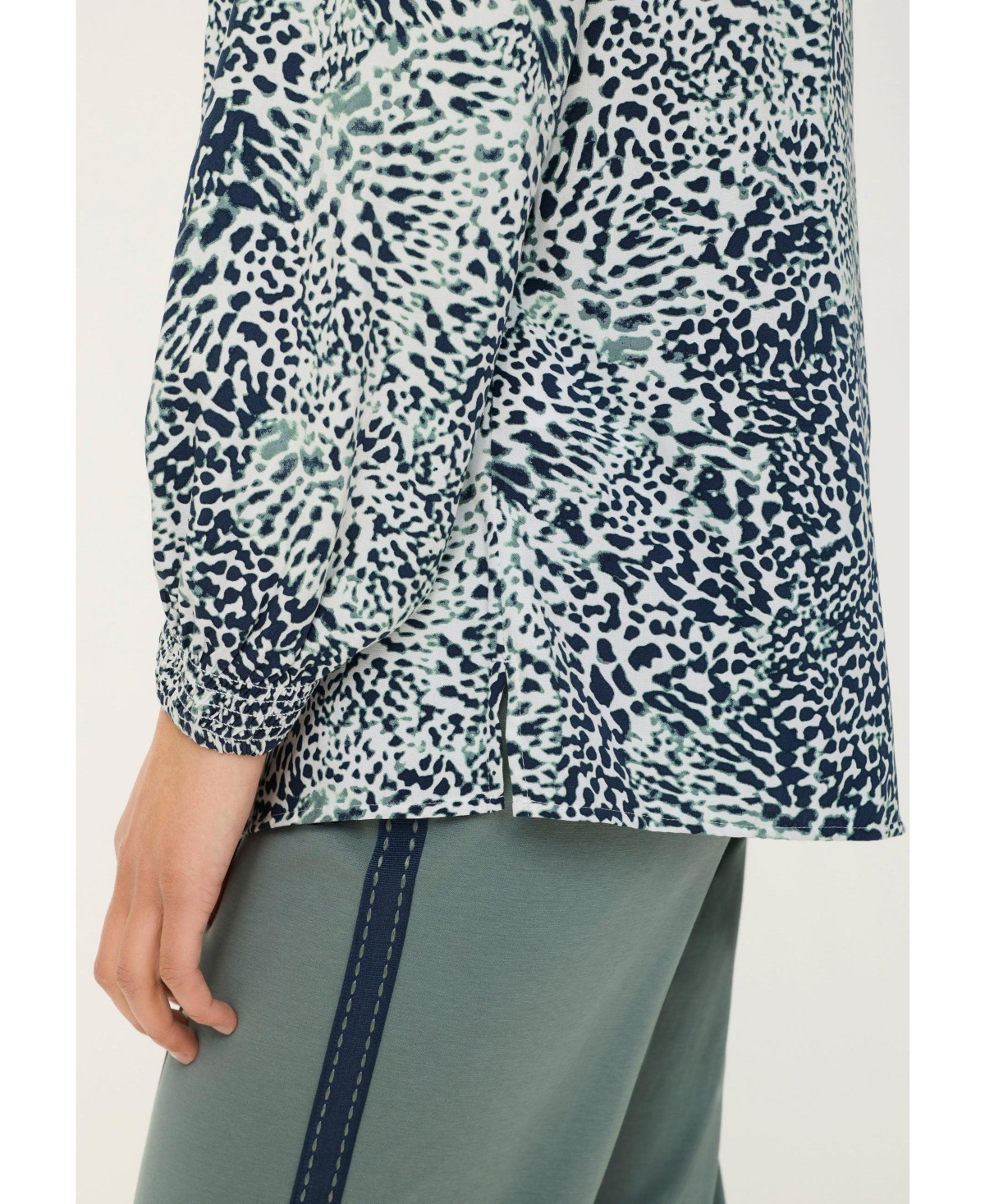Olsen Women's Animal Print Tunic Blouse Tops
