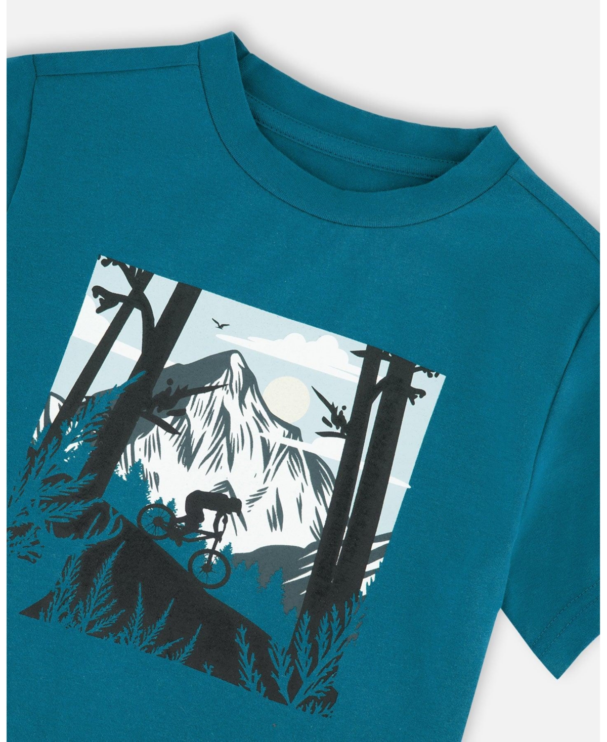 Deux par Toddler Boys Atlantic Green Printed Cotton Jersey T Shirt