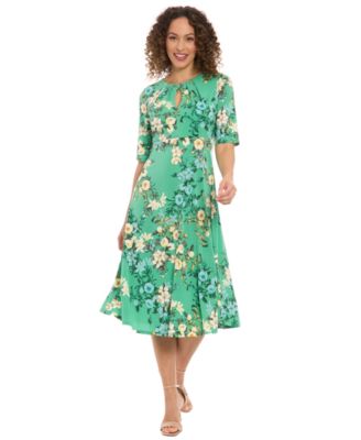 Women's Keyhole Neck Midi Dress