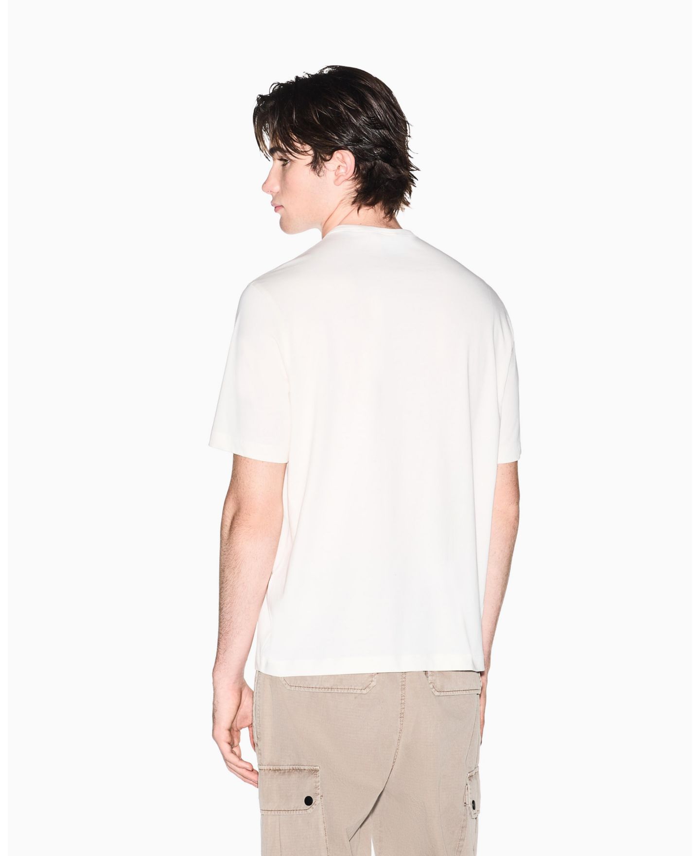 Мужская футболка A|X Armani Exchange Short Sleeve Pocket, цвет: Кремовый — фото 3