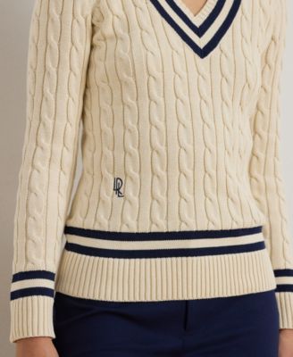 Petite Meren Ribbed V-Neck Sweater