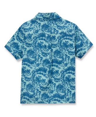 Boys Short Sleeve Linen Slub Button Down Shirt