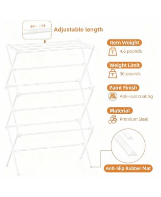 3-Tier Folding Clothes Rack, Rust-Resistant, Easy Assembly, Suitable for Indoors & Outdoors