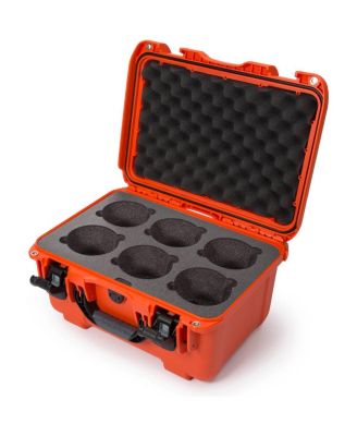 Medium Series 918 Lightweight NK-7 Resin Waterproof Protective Case with Foam Insert for 6 Camera Lens, Orange