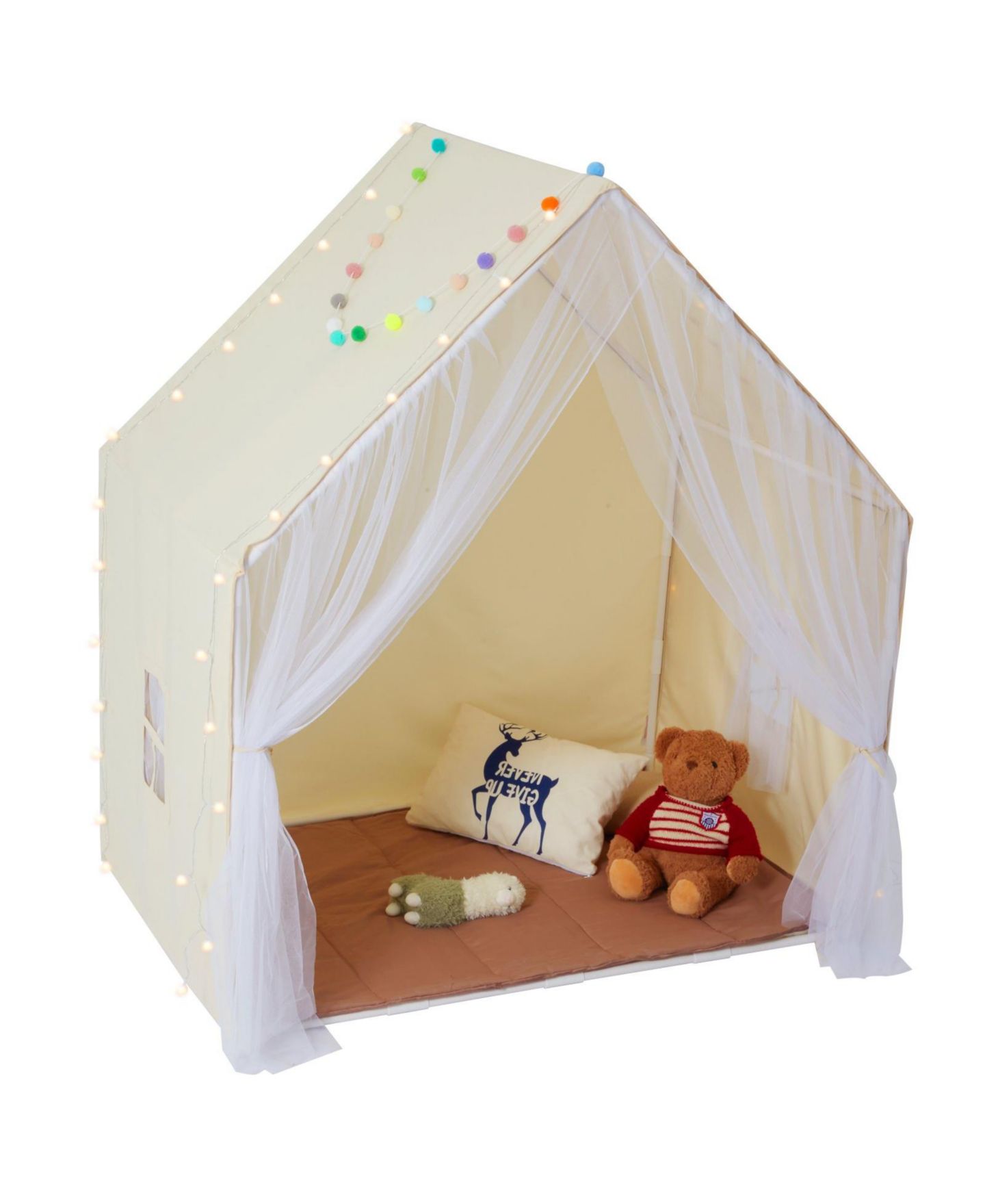 Детские игрушки SUGIFT Yurt Indoor Outdoor Play Tent, 3-Piece Set, Ages 3+, цвет: Бежевый — фото 7