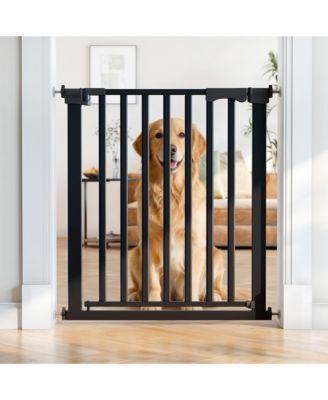 Pressure-Mounted Baby and Pet Safety Gate with Auto-Close, Dual-Lock Handle and Accessible Ramp