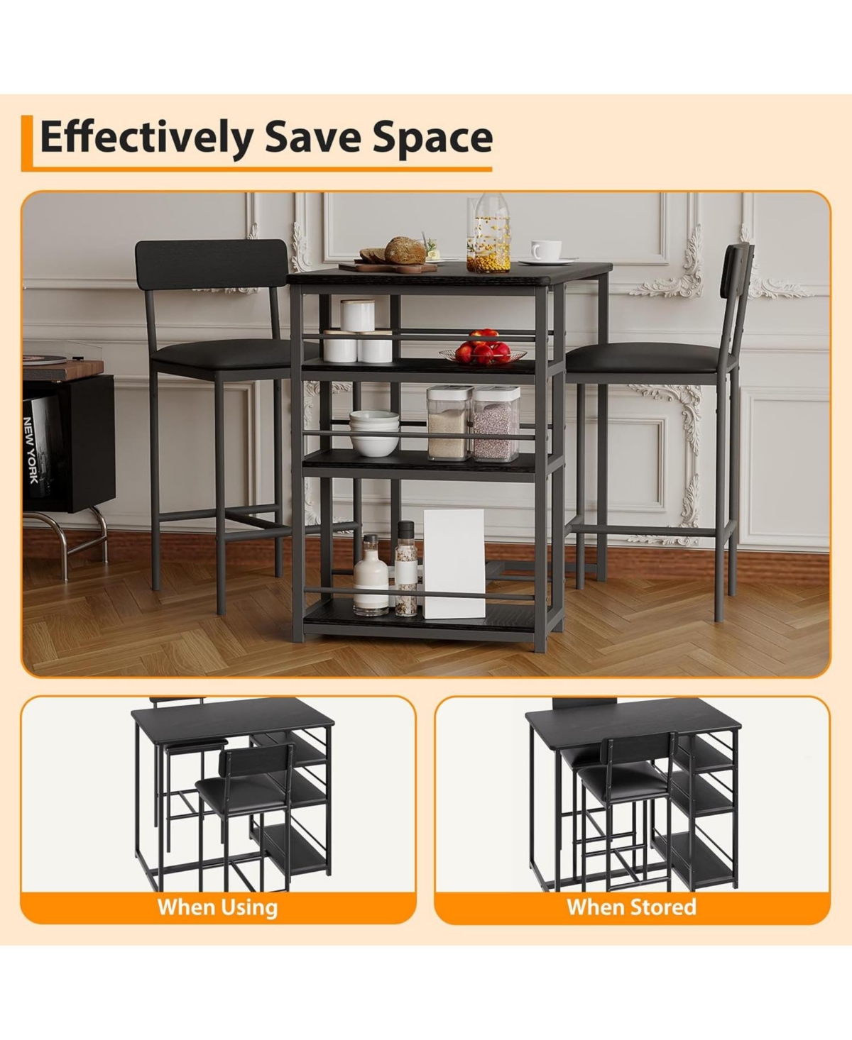 Gaomon Kitchen Table Dining Table Set for 2 36 Inch High Top Kitchen Table Set