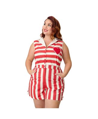 Plus Size Collared Sleeveless Shelby Romper