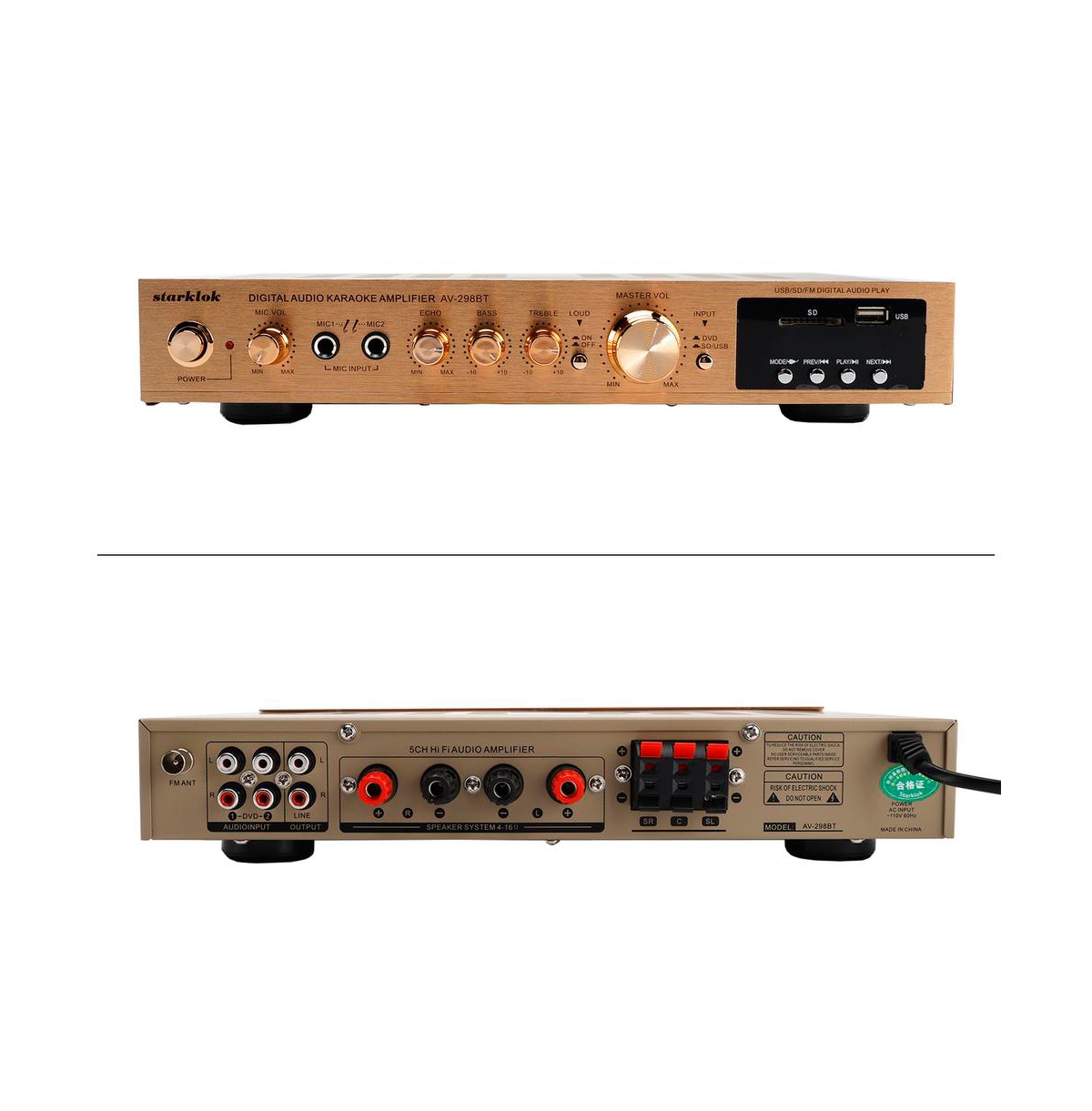 Artudatech 5-Channel 2000W Peak Av Surround Amplifier, Ultra-Thin Aluminum Body with Bluetooth 5.0, Usb/Sd & Fm Radio