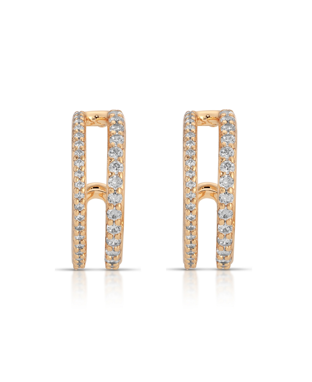 Ettika Double Up Crystal Earrings