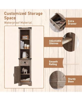 Adjustable Shelves & Drawer Farmhouse Bathroom Shelves Cabinet