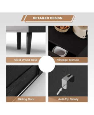 Sideboard Buffet Cabinet with Storage, Buffet Cabinet with Fluted Glass Sliding Doors and Drawers, Sideboard for Kitchen