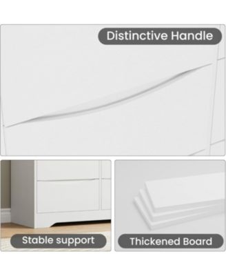 Wooden Dresser with 9 Drawers, Tall Modern Closet with Deep Storage, Large Chest of Drawers with Wide Top, Long Storage Dresser for Bedroom