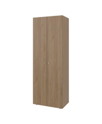 World 2-Door Tall Wardrobe Cabinet, 4 Shelves, Vertical Storage, 66.9"H Bedroom