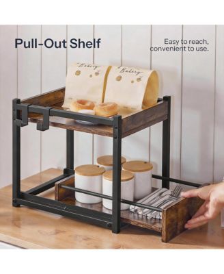 2-Tier Kitchen Organizer with Pull-Out & Hooks for Efficient Storage