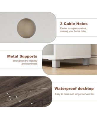 70" Rustic TV Stand for Living Room Entertainment Center with Corrugated Glass Doors & Open Shelves, Media Console