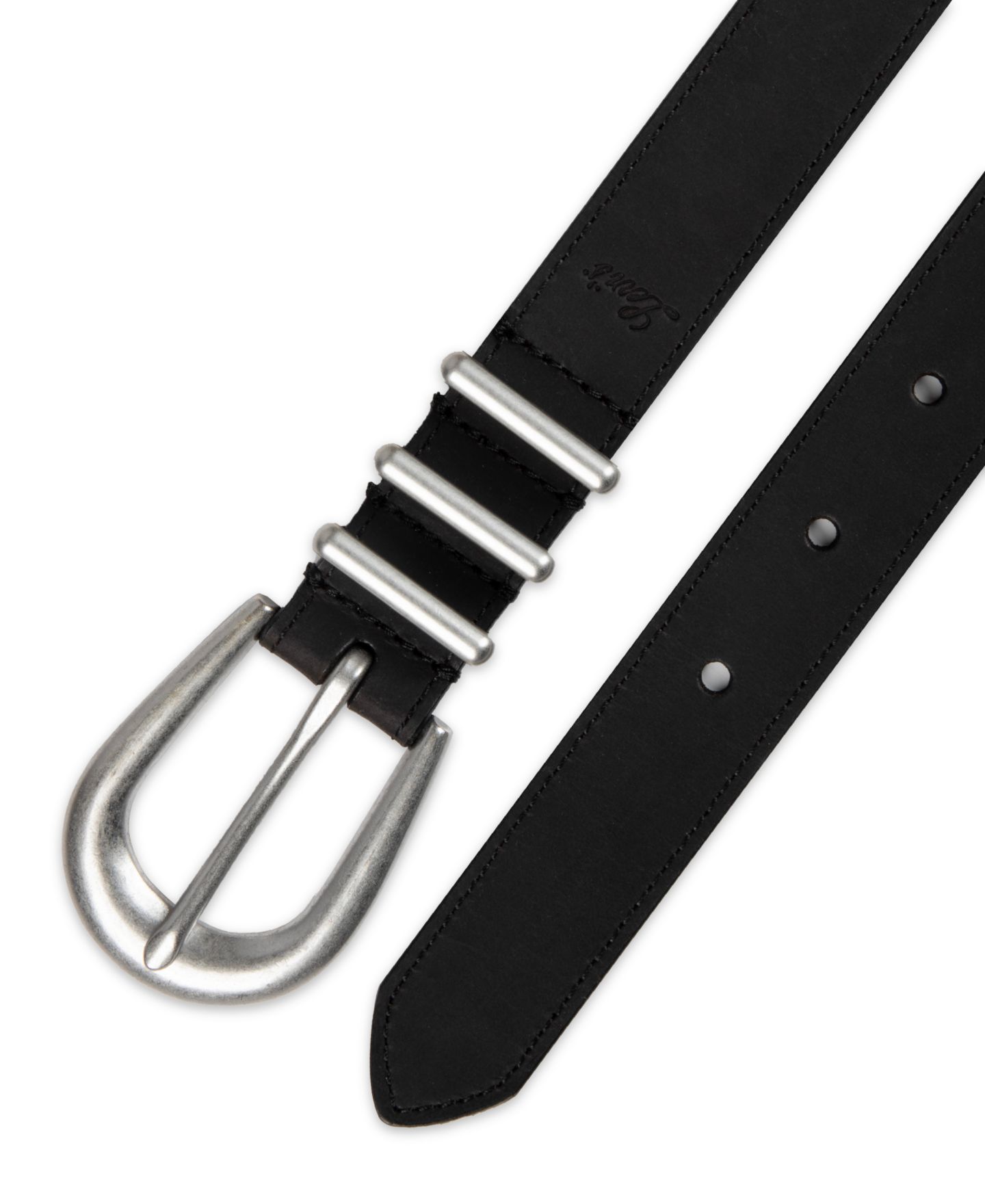 Женский ремень Levi's Skinny Triple Metal Loop Leather, цвет: Чёрный — фото 5