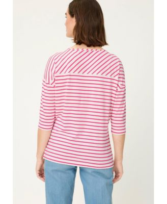 Women's Stripe & Hearts Print T-Shirt