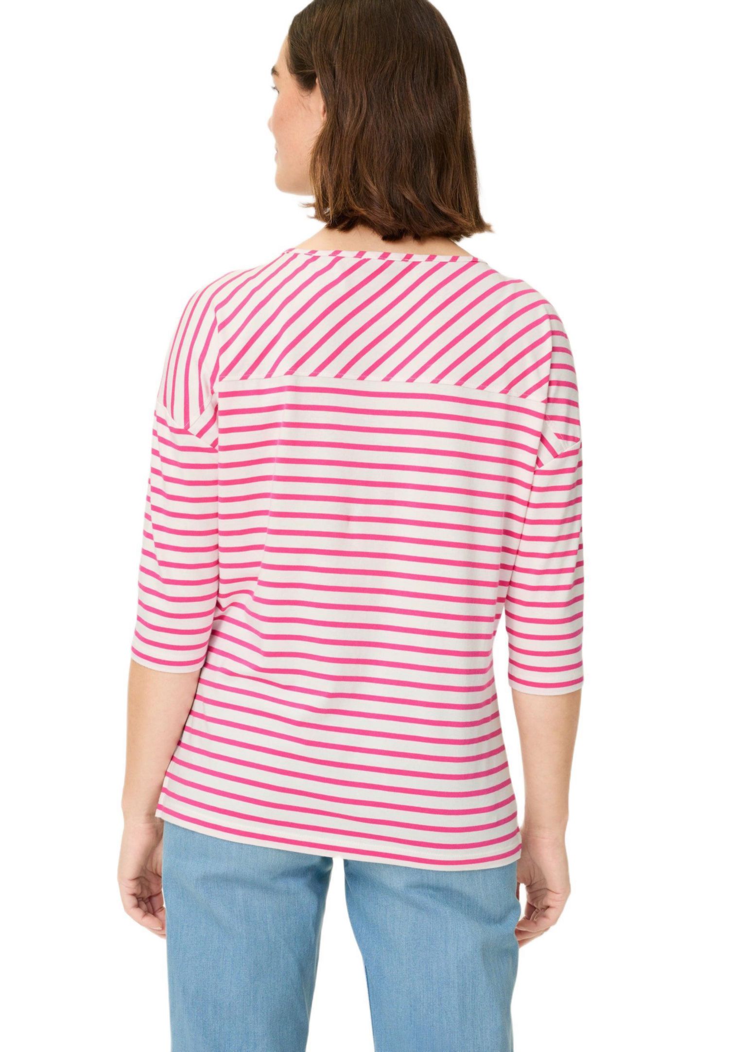 Women's Stripe and Hearts Print T-Shirt