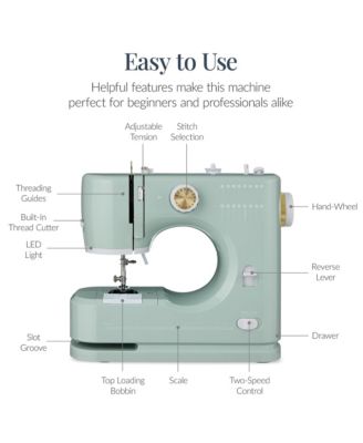 55-Piece Sewing Machine Kit for Beginners, w/ 16 Stitch Patterns, Double Stitching