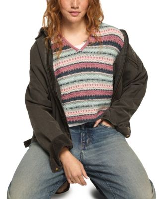 Women's Crochet Baja Striped Hoodie
