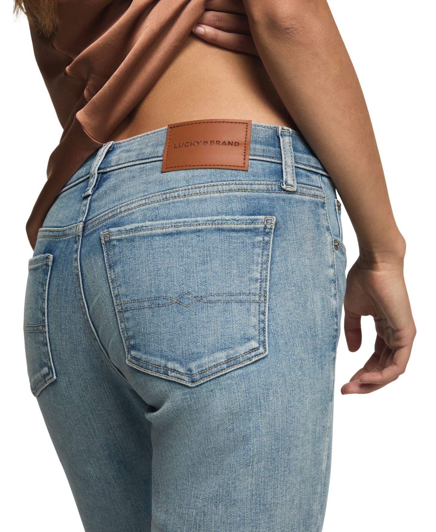 Женские джинсы Lucky Brand Sweet Straight Mid-Rise, цвет: Небесно-голубой варёный — фото 5