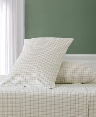 Calm Seas Gingham 200-Thread Count Cotton Percale 3-Pc. Sheet Set, Twin