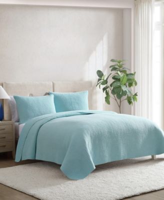 Seashore Stitch Cotton Reversible 2-Pc. Quilt Set, Twin