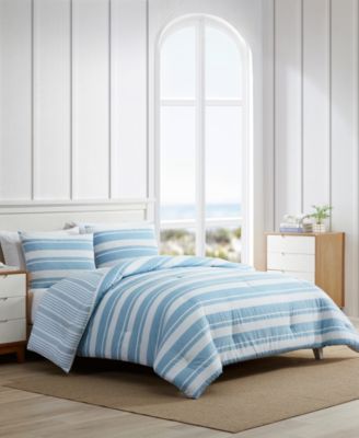 Riverside Stripe Cotton Reversible 3-Pc. Comforter Set, King