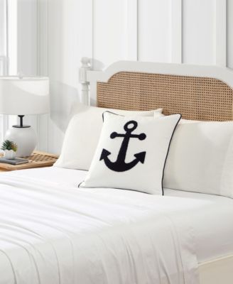 Anchor Loop Embroidered Square Decorative Pillow, 20" x 20"