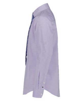 Boys' 8-20 Long-Sleeve Stretch Mini Gingham Shirt