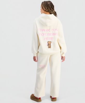 Juniors' Thank You For Being Here Hooded Sweatshirt & Sweatpants