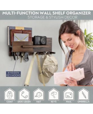 Solid Wood Mail & Key Holder - Wall Organizer