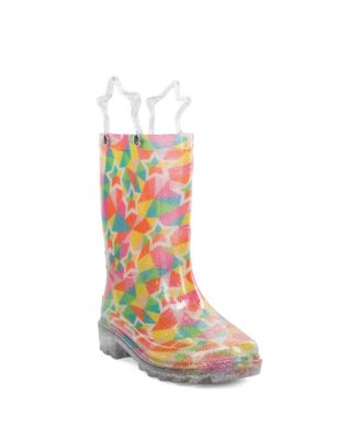 Little Girls Star Kaleidoscope Lighted Rain Boot