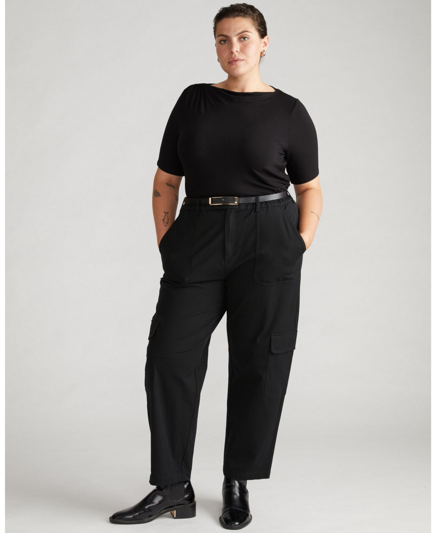 Plus Size Karlee Stretch Cotton Twill Cargo Pants