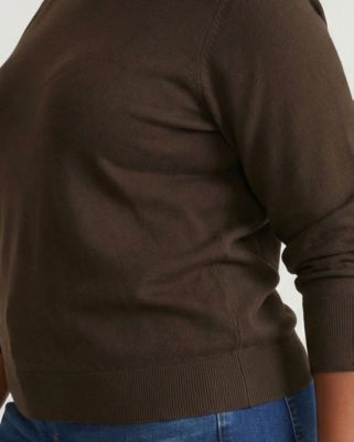 Plus Size Savvy Fine Knit V Sweater