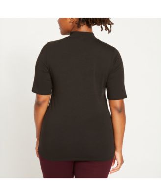 Women's Plus Size Modern Mock Neck Tee