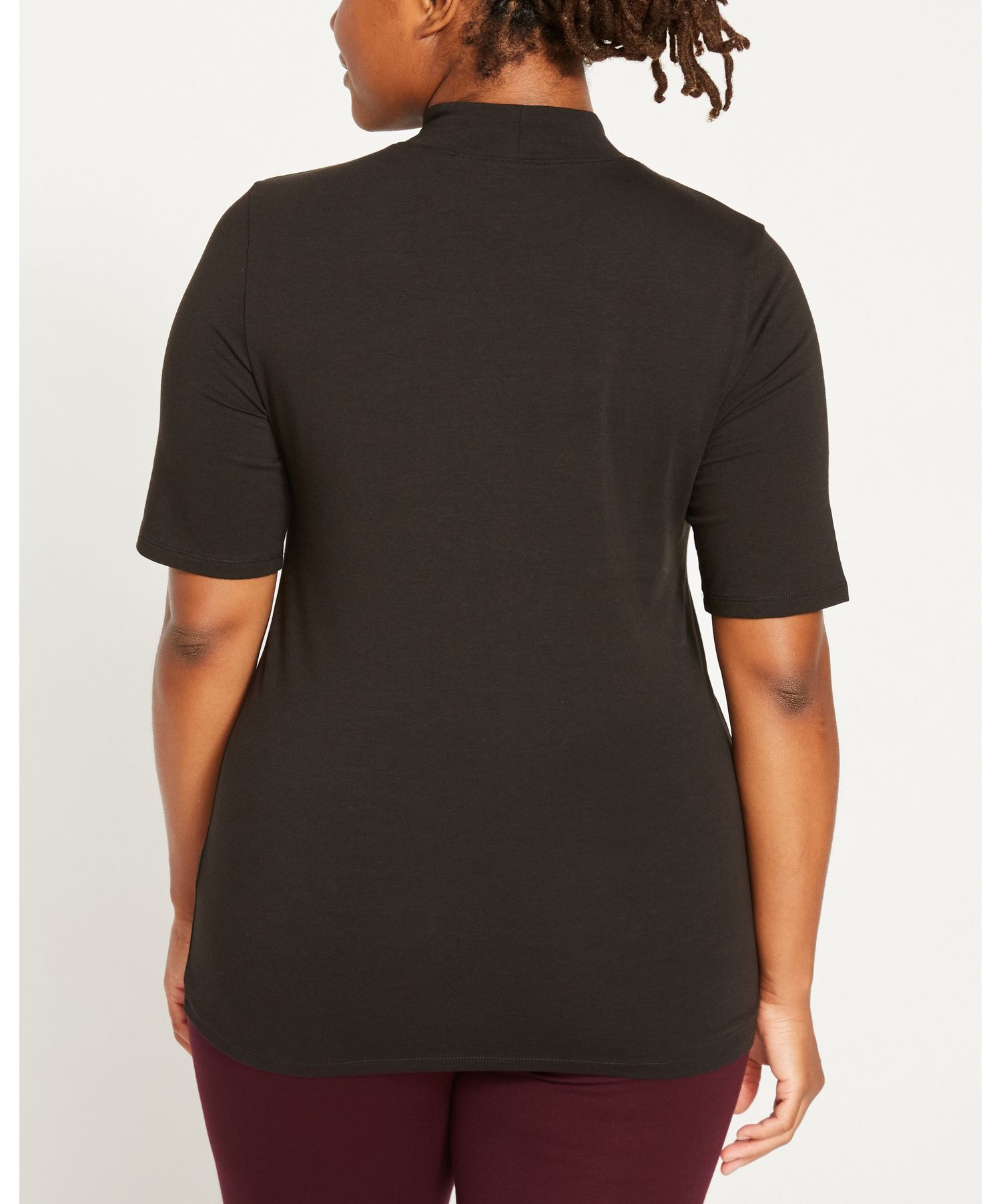 Women's Plus Size Modern Mock Neck Tee