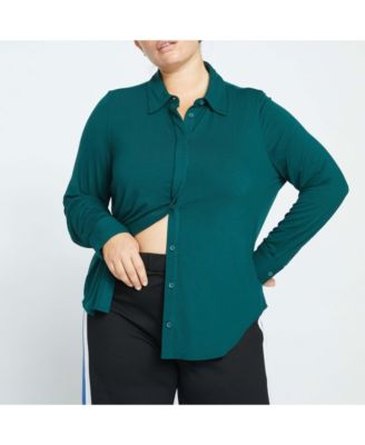 Women's Plus Size Elbe Liquid Jersey Shirt Classic Fit