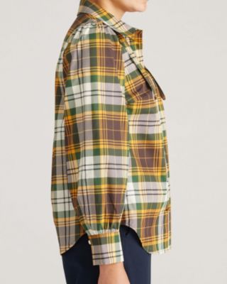 Plus Size Janet Tie-Neck Cotton Poplin Shirt