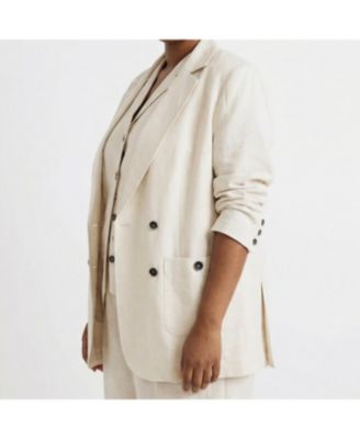 Plus Size Coastal Linen Blazer