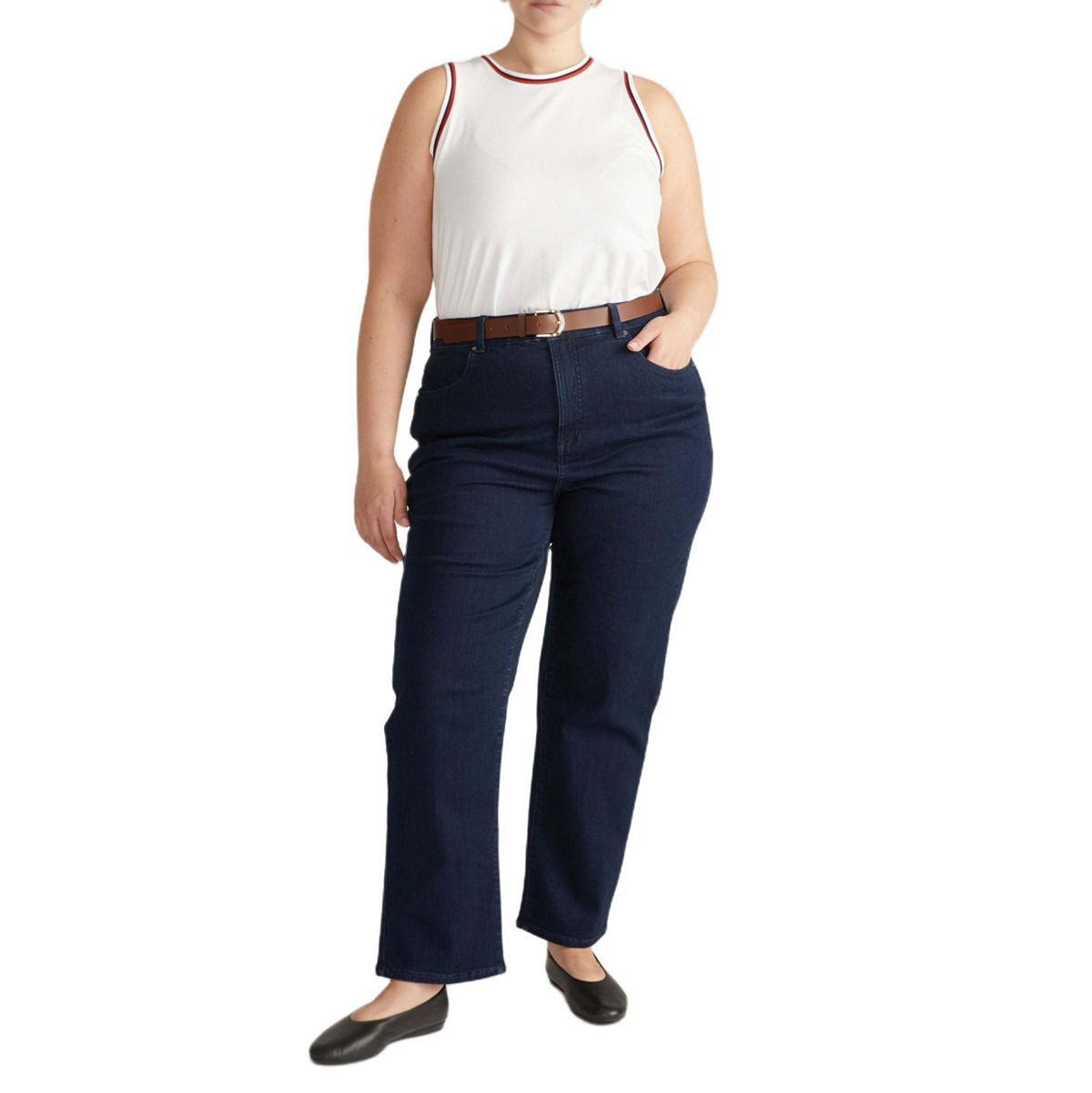 Universal Standard Women's Ella High Rise Straight Leg Jeans view 1 — MAYCSS fashion products