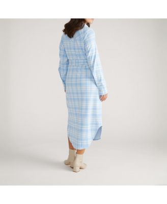 Plus Size Morgan Belted Stretch Flannel Shirtdress